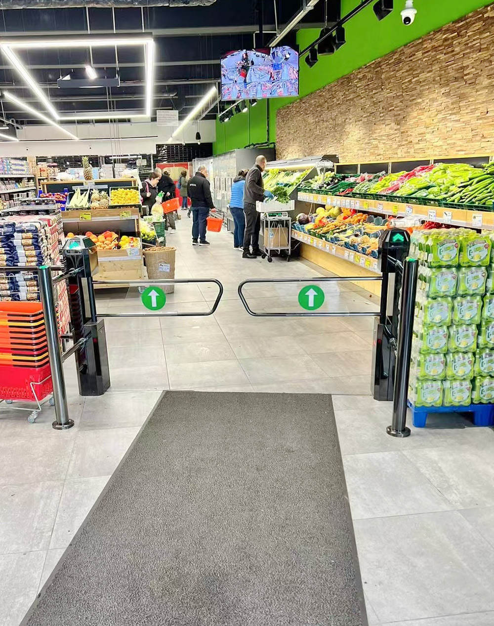 German-supermarket-swing-gate